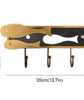 Top Notch Wall Mounted Coat Rack Heavy Duty Metal Wall Hooks Organizer Durable Entryway Storage For Clothes Hats Robes And Towels with fish design