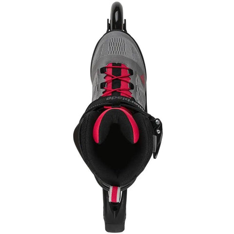 Top view of Macroblade 90 Womens Fitness Inline Skates For Adults With High Cuff Stability And Flexible Support In Paradise Pink.