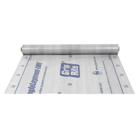 Straight Tough Synthetic Roofing Underlayment Woven Polypropylene 48 Inch By 250 Feet 1000 Square Foot Coverage rolled out on surface.