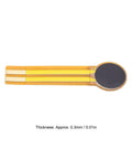 FLEXMAN thin-film pressure sensor on orange flexible substrate with circular dark sensing pad and gold traces