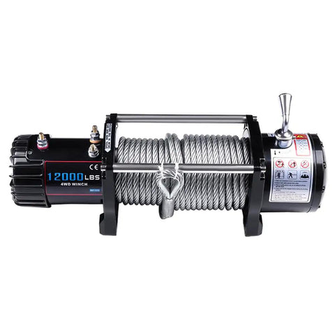 Heavy Duty 12000 Lb Electric Winch For Off Road Trucks, Jeep, And Suv, 12 Volt Waterproof IP68 with steel cable