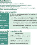 DM542 CNC digital microstep driver data sheet showing product features and electrical characteristics
