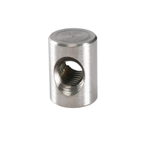 Close-up of 304 Stainless Steel Furniture Barrel Nut Dowel Set For M4 M5 M6 With 10 To 30mm Length Pack Of 2 Includes Cross Pin Nuts