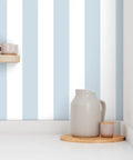 Classic Traditional Removable Wallpaper Easy Soak And Hang For Rented Spaces And Accent Walls No Paste Required, blue striped design.