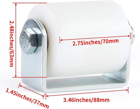 Gate Guide Roller 2.5 Inch UHMW Nylon Sliding Gate Guider With Post Welded Bracket Heavy Duty Sealed Ball Bearing Side Roller Assembly