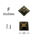 Solid Pack Of Three Hundred Antique Brass Decorative Furniture Tacks With Heavy Duty Dual Plated Core For Sofas Doors Wood Crafting Projects At Twenty One Millimeters diamond-shaped decorative tacks and nails.