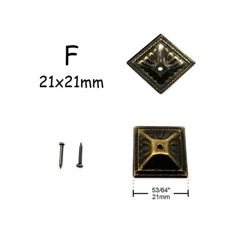 Solid Pack Of Three Hundred Antique Brass Decorative Furniture Tacks With Heavy Duty Dual Plated Core For Sofas Doors Wood Crafting Projects At Twenty One Millimeters diamond-shaped decorative tacks and nails.