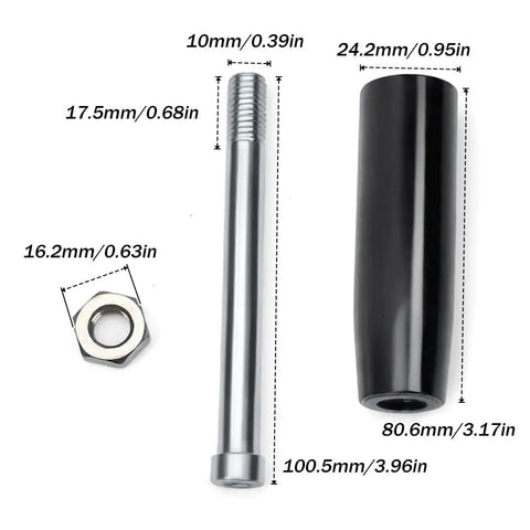 3 Pack M10 Revolving Handwheel Handles With Nuts For Lathe Machines, Hose Reels, And Trailer Jacks Black Conical Crank Knobs Replacement Parts, Heavy Duty Tool Kit For Workshop with product dimensions