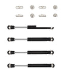 Lid Support Gas Strut For Kitchen Cabinets With Slow Close, 100N Holding Power, 2 Pack Or 4 Pack, hardware and struts detail view