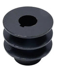Heavy Duty 20mm Bore Double V Belt Pulley For A Type Belts with black finish and three grooves, designed for Honda GX engines.
