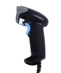 Side view of a black 2D Barcode Scanner With Lightning Fast Accurate Scanning Wired USB Handheld Reader For Laptops PCs