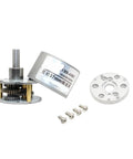 Top Notch 37mm Eccentric Shaft All Metal Gearbox For DC Motors with 2 and 3mm shaft options, includes motor and components.