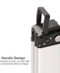 Heavy Duty Electric Bike Lithium Battery Storage Case Compatible With 36 Volt And 48 Volt Packs, top view showcasing handle design for portability.