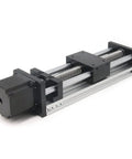 150mm Effective Stroke Linear Rail Guide With Dual Optical Axis, SFU1605 Ballscrew, Nema 23 Stepper Motor, CNC Router Ready, High Precision Linear Slide System For Accurate Milling And Carving, black linear slide with dual rails