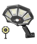 Solar Flood Light 168LED Motion Sensor IP66(168LED) with advanced LED design, black finish, and adjustable mounting bracket.