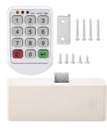 Code Lock Keypad Cabinet Lock With ABS Plastic Panel, supports temporary or fixed passwords, shown with installation screws