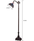 Dragonfly Tiffany Floor Lamp With Stained Glass Shade, 61 Inch Tall Reading Lamp, Bronze Base And Gooseneck, LED Bulb Included