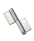 Detachable 304 stainless steel weld on right gate hinge for industrial machinery cabinets, non-hole design, heavy duty enclosure hardware.