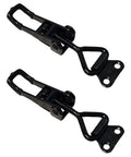 Two Beefy Heavy Duty Metal Toggle Latches With Horizontal Hold-Down, adjustable clamps, black, for secure workpieces