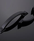 10 Pack 3 Inch Matte Black Cabinet Pulls Zinc Alloy Drawer Handles for Kitchen Cabinets, shown lying on black background