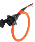 Built Tough Type 1 J1772 EVSE Inlet With 3.2 FT Level One And Two Charging Cable featuring a black and orange EV inlet connector.
