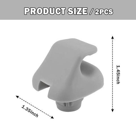 Two Pack Durable Sun Visor Clip Replacement For Cars Heavy Duty Visor Clip Hooks OEM 88217S01A01ZA 88217S04003ZA Compatible With Honda Civic Accord Odyssey Gray Easy Install, showing gray clip with dimensions 1.45x1.35 inches.