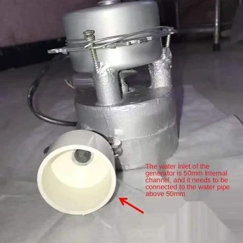 Close-up of 1000W Water Turbine Generator For Home Use Portable Go Anywhere Micro Hydroelectric Power Station 220V Aluminum Alloy