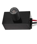 Outdoor Photocell Light Sensor For Dusk To Dawn Lighting No Fuss Auto On Off Hard Wired Post Light Controller, weatherproof, side view