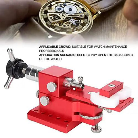 Kickass Watch Repair Kit Featuring Rotational Case Opener And Quick Battery Press for quickly prying open watch backs.