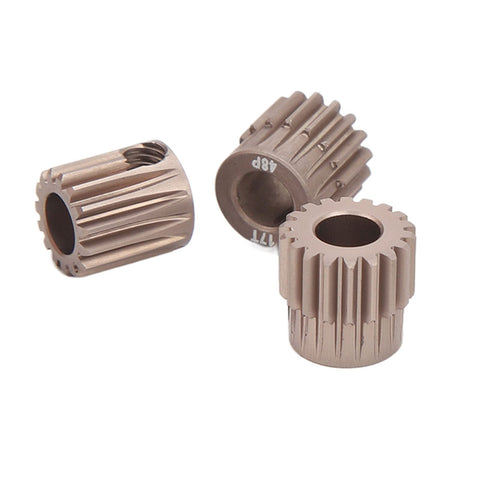 RC Pinion Gear Set 48P 5mm Shaft Hardened Aluminum 7075 Aviation Grade With 15T 16T 17T 18T 19T For 1 By 10 Scale RC Cars