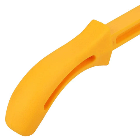 Safety Yellow Push Stick With No Slip Grip Handle For Table Saw Woodworking And Push Block Use A Pro Grade Tool For Safer Wood Cutting And Easy Handling Of Narrow Pieces Great For Clean Cuts Safe Routing And Durable ABS Build handle close-up