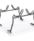 Heavy Duty Extending Steel Truck Bed Ladder Rack With Dual Kayak J Cradles And No Drill Z Clamps side view with foam padding