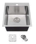 Topmount Stainless Steel Kitchen Sink With Three Quarter Inch Radius Includes Grid And Basket Strainer Built To Last In A Modern Home Kitchen