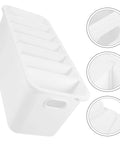 Slick White PP Plastic Drawer Organizer Box With Comfortable Handle Grip For Quick Sorting Bras Socks Ties And Everyday Gear.