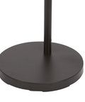 Base of Three Light Metal Floor Lamp With Gray Rope Shade In Black Finish Large Boho Style Metal Lamp for living room or bedroom.