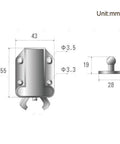 Push To Open Touch Latch 8 Pack With Self Locking Rebound Mechanism for cabinets and drawers diagram with dimensions