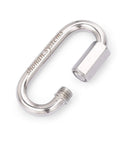 2.3 Inch Stainless Steel Chain Quick Links Set Of 5 With 1/4 Inch Locking Carabiners, screw link visible
