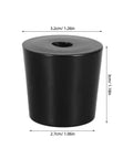 Black Rubber Wall Mounted Door Stopper Set 10 Pack Anti Scratch And Stable Floor Mount With Non Slip Pads, showing single stopper dimensions.