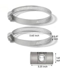 Universal Oxygen Sensor Bung Kit For Exhaust Piping With 18mm x 1.5 Thread, Premium 304 Stainless Steel, showing clamps and bung