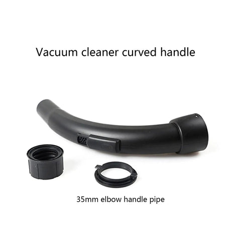 Universal 35mm Vacuum Cleaner Hose End Wand Set with bent handle tube and attachments, ABS construction shown on white.