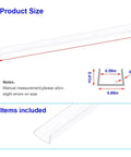 Product size diagram for 14 Pack Slick Crystal Clear Plastic Slip On Edge Guards 16.5 Inches Long Easy Push Fit for up to 3/4 inch thick surfaces.