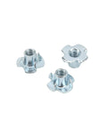 80-Piece Carbon Steel T Nut 4 Prong Tee Blind Nuts Kit For RVs Electronics And Furniture Projects, close-up of fasteners