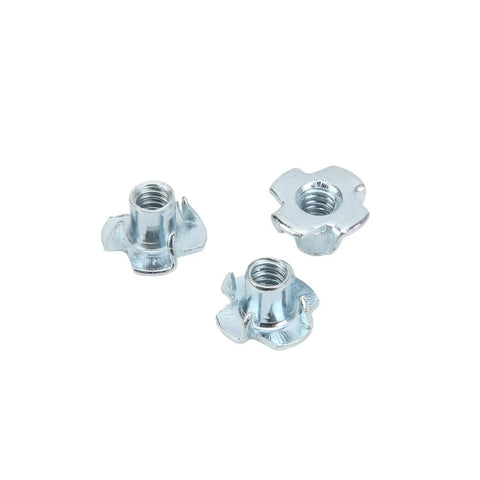 80-Piece Carbon Steel T Nut 4 Prong Tee Blind Nuts Kit For RVs Electronics And Furniture Projects, close-up of fasteners
