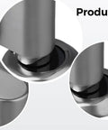 Super Heavy Duty Invisible Door Stopper With Strong Adhesive Or Screws For Solid Steel Zinc Alloy Hold Keeps Bedroom Doors Locked In Place Without Drilling Holes And Looks Sleek With Brushed Nickel Finish, close-up of installation details.