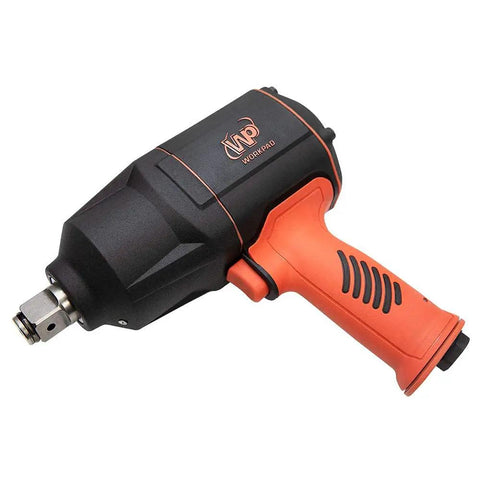 Heavy Duty 3/4 Inch Air Impact Wrench With Twin Hammer Design, Pro Pneumatic Tool 1470 Ft-Lbs Torque, black and orange