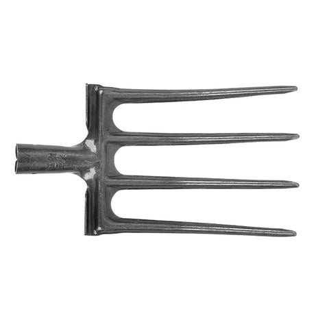 Top view of Beefy Garden Digging Fork For Hard Ground, Heavy-Duty 4-Tine Spading Tool, High Carbon Steel tines