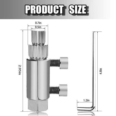Pro Grade Heavy Duty Pipe Extractor Tool For Half Inch, Three Quarter Inch And One Inch Pipes, durable metal, with hex key