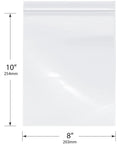 8 By 10 Inch 6 Mil Zipper Reclosable Storage Bags Pack Of 50 Heavy Duty LDPE Food Safe Zip Seal, 8 x 10 in shown