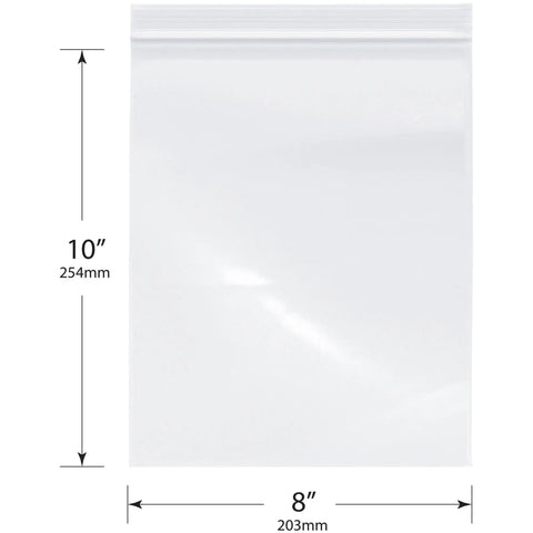 8 By 10 Inch 6 Mil Zipper Reclosable Storage Bags Pack Of 50 Heavy Duty LDPE Food Safe Zip Seal, 8 x 10 in shown