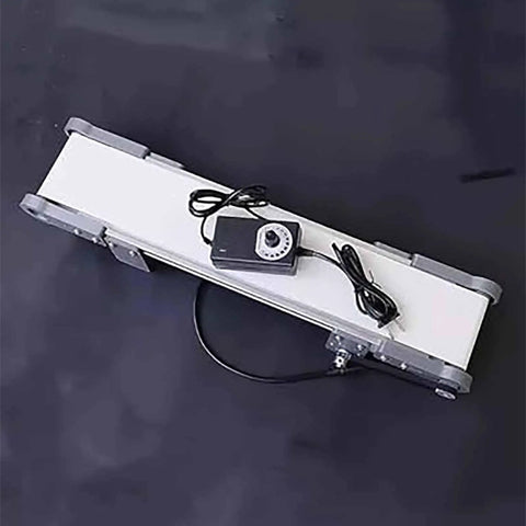 Mini Electric Desktop Conveyor Belt For DIY Projects With Adjustable Speed 0 To 116 RPM And Forward And Reverse Rotation